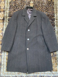 Abrigo De Colección Lana Tweed Verde Marrón Naranja Overcheck Para Hombre 44S - Imagen 1 de 17