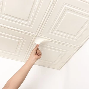 Ceiling Tiles, 32 Pack Covered 42 Sq.Ft, Glue-up Ceiling Tiles Peel and Stick... - Picture 1 of 7