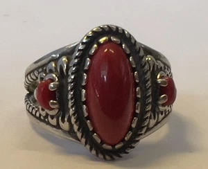 Carolyn Pollack 925 Sterling Silber Ring mit rotem Edelstein - Größe 9 3/4 - 8,7 g - Bild 1 von 24