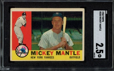 1960 年 Topps #350 米奇·曼托 SGC 2.5 纽约洋基队棒球卡 (6753) — 第 1/2 张图片