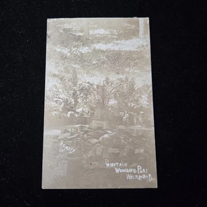 1908 Wellsboro Pennsylvania Woodland Park Fountains Vintage Postcard RPPC - Picture 1 of 5