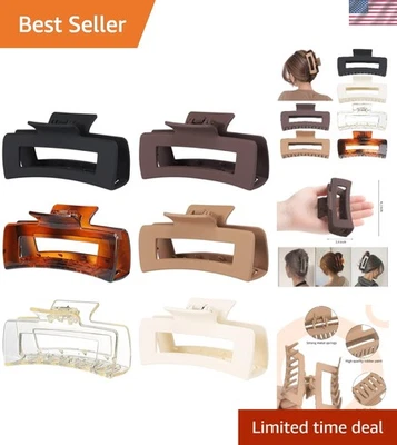 Pinzas de pelo grandes de 4 pulgadas 6 piezas garra grande para pinzas de pelo cuadradas gruesas... Foto 1 de 4