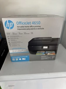 HP OfficeJet 4650 AIO All-in-One Wireless Printer Black F1J03A - Brand New - Picture 1 of 4