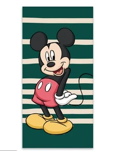 Disney Micky Maus Strandtuch Grün Gestreift 60x120cm - Bild 1 von 1