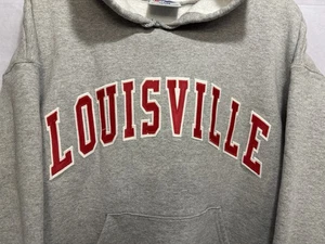 Louisville Sweatshirt Hooded Hoodie Y2K Men’s Large Embroidered Sewn Vintage - Foto 1 di 12