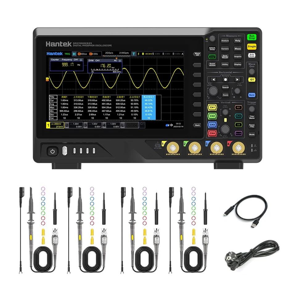 Hantek Digital Storage OScilloscope DPO7054U 100~500MHz Oscillosocpe 2GSa/s 2G - Image 1 of 4