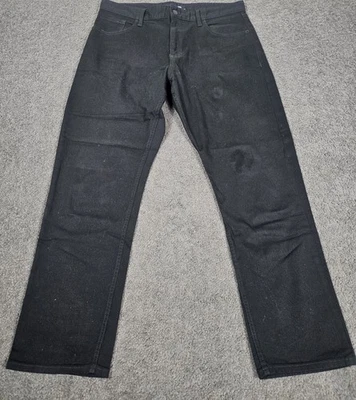 Pantalones de mezclilla rectos para hombre 36x30 Calvin Klein negros ligeros bolsillos elásticos Foto 1 de 4
