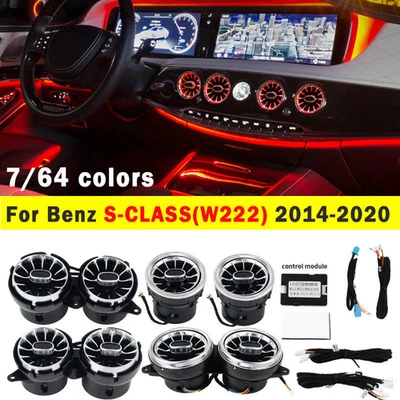 Salida de luz ambiental interior para Mercedes-Benz Clase S w222 64 colores ventilación aire Foto 1 de 4