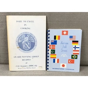 Vintage Navy USS Semmes & AFS International Cookbook Lot 1960s Spiral Bound - Picture 1 of 12