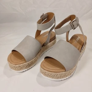 Soda Topic Open Toe Buckle Ankle Strap Espadrilles Flatform Wedge Casual Sandal - Picture 1 of 10