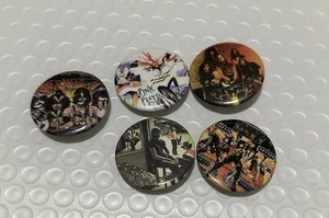 KISS Pink Floyd Testament Progressive Hard Rock Metal Band Pin Back Buttons Lot - Picture 1 of 4