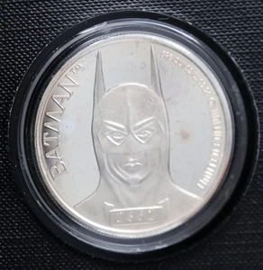 Moneda de prueba de plata fina Batman 1989 Batman película 1 oz con caja - Imagen 1 de 7