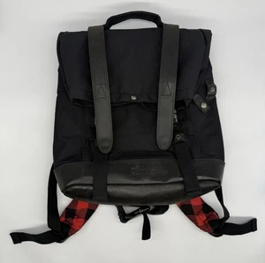 Zaino Roll Top Voyager Marca Burly Nero/Plaid Pelle/Cordura - Foto 1 di 7