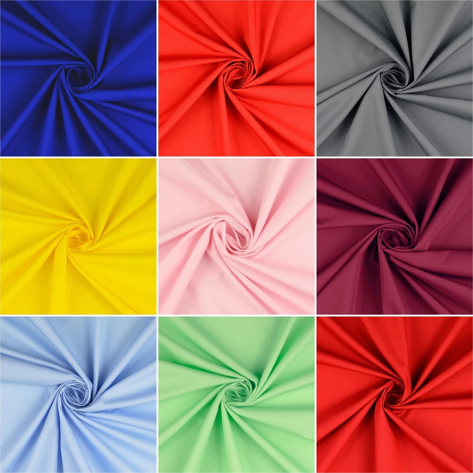 feine Baumwolle uni Popeline Webware einfarbig Meterware Baumwollstoff - Bild 1 von 1