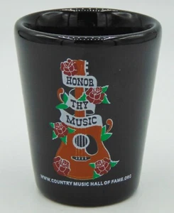 Shot Glass Country Music hall of Fame Honor Thy Music Preowned Ceramic Black - Picture 1 of 2