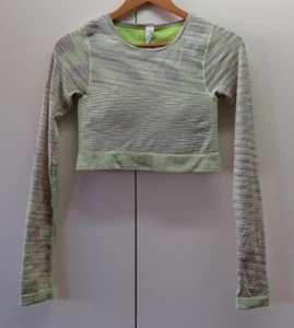 Stylish Yellow/Purple Cropped Long Sleeves Top - Size 10 (CAN 6) - Picture 1 of 7