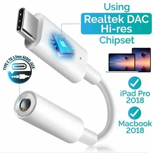 USB Type C to 3.5mm AUX Headphone Adapter For S8 S8+ S9 S9+ Note 10 10+ Pixel - Picture 1 of 7