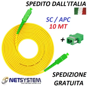 Cavo Fibra Ottica Patchcord bretella Monomodale FTTH SC/APC G652D da 10mt - Foto 1 di 1
