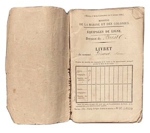 Französischer Matrose Pierre Girard Kriegsschiff Gomer Marineheft 1850’er Jahre - Bild 1 von 4