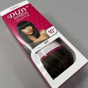 10" #4/27 Brown  & Honey Duby Xpress Bob Synthetic Blend Hair Extensions Weft - Picture 1 of 6