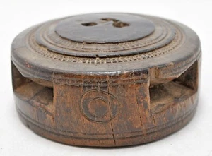 Antique Wooden Agricultural Bijni Seed Holder Original Old Hand Carved - Picture 1 of 4