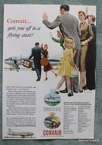 Convair Plane Travel 1955 Magazine Print Ads 7 x 10 - Picture 1 of 1