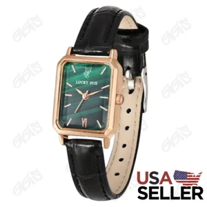 Lucky Fox Uhr Damenband Quarzgrün Kunstleder Neu - Bild 1 von 5