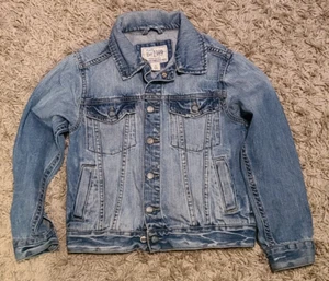 Children's Place Girls Boys Unisex Small Denim Jean Jacket Snap Front Distressed - Picture 1 of 3