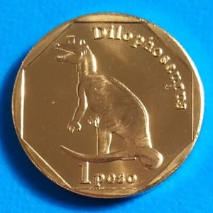 Saint Martin 1 Peso 2018 UNC Dilophosaurus Dinosaur - Sint Maarten - Picture 1 of 2