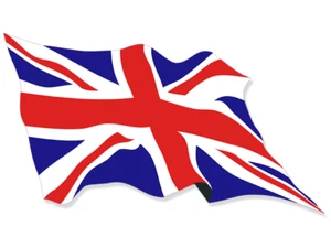 3x5 inch WAVING Union Jack Flag Sticker (UK British Britain England Logo London) - Picture 1 of 1