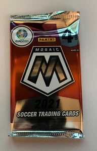 SOCCER-2021 Panini Mosaic-UEFA EURO 2020-NEW/SEALED-4 Card Pack-Inserts,Auto's?? - Picture 1 of 2