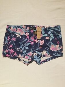 NEW American Eagle Outfitter Hi-Rise Shortie Stretch Jean Shorts Pink Flower AE
