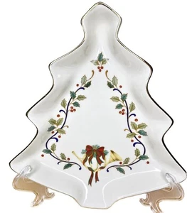 MIKASA FK001 Holiday Elegance Christmas Tree Fine Porcelain Gilded Decor - Picture 1 of 9