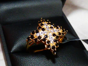 Black Spinel Cluster Ring - Superb - Picture 1 of 5