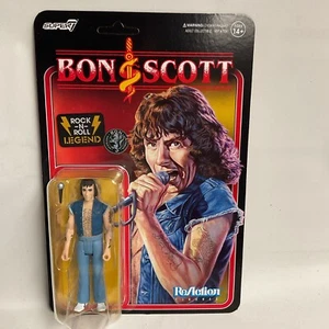 Bon Scott AC/DC Super 7 Reaction Action Figure Case Fresh Unpunched - Picture 1 of 2