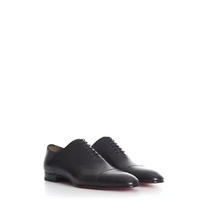 Christian Louboutin 945 $ Greggo Schnürschuhe Oxford - schwarz patiniertes Leder - Bild 1 von 12