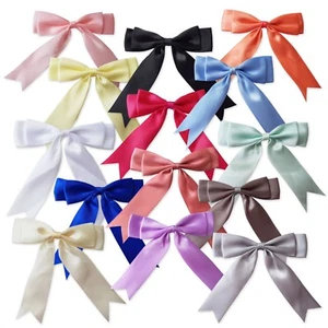 6 piezas Arcos grandes de 100 mm de cinta satinada adornos artesanales decoración de tarjetas de boda - Imagen 1 de 16