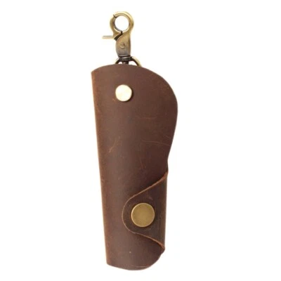 Hand-made Long Key Bag Key Case Simple Multifunctional Leather Key Organizer - Image 1 of 4
