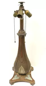 Antique Bradley Hubbard Slag Glass 3 Socket Lamp Base Only 23" Tall Parts/Repair - Picture 1 of 13