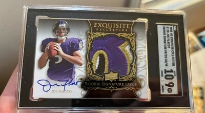 2008 Upper Deck Exquisite Joe Flacco Rookie Patch Auto /99 Auto #170 RPA Sgc 9 - Image 1 of 2