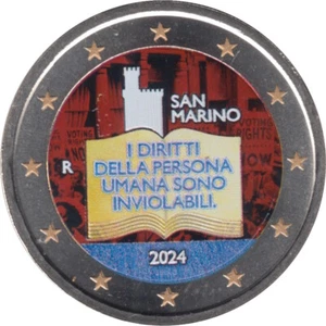 San Marino 2024 2 € Commemorative Coins Color Rights Cities - Picture 1 of 1