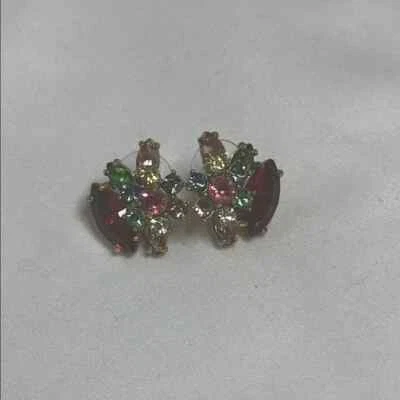 J. Crew Women's Multicolor Rainbow Crystal Earrings NWOT - Image 1 of 3