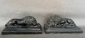 Pair of lions after Antonio Canova , bronze sculptures, Grand Tour - Imagen 1 de 10