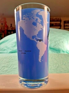MARDI GRAS KREWE OF DIANA 1982 Oceans & World Map Drinking Glass with Porthole - Picture 1 of 12