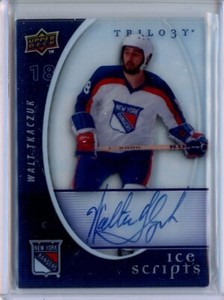 2008-09 Upper Deck Trilogy Ice Scripts #WT Walt Tkaczuk AUTO - New York Rangers