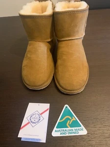 GENUINE Classic Mini Lite Chestnut UGG Boots Men Women Merino Wool 100% AU Made - Picture 1 of 7