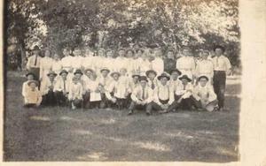 RPPC Group Photo Grand Island, Nebraska Hall County 1909 Vintage Postcard - Picture 1 of 2