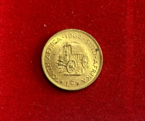 South Africa 1964 Cent KM#57 Brass Coin T1488 - Picture 1 of 2