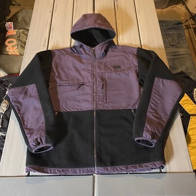 The North Face Denali Hooded Full Zip Vent Fleece Jacket Black / Plum Purple XL - Image 1 of 4