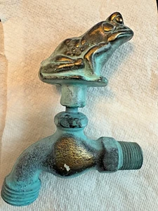 VINTAGE BRASS FROG Handle With FAUCET - Picture 1 of 3